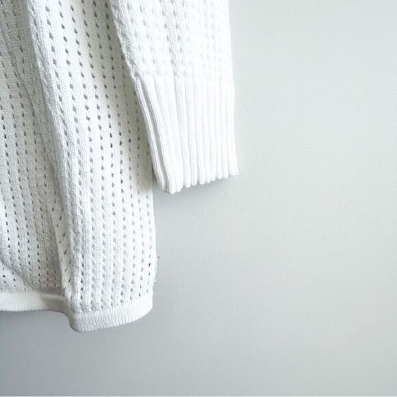 Woolrich Vintage Cardigan White Cotton Waist Tie V-Neck Women's M - Picture 3 of 9